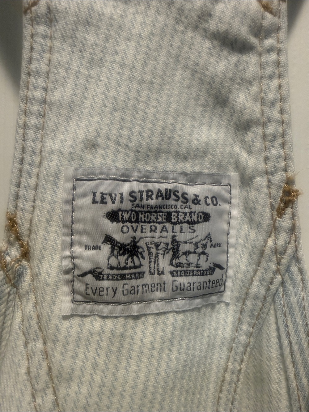 Levi Strauss & Co. Two Horse Brand Overalls shorts - Light Denim
